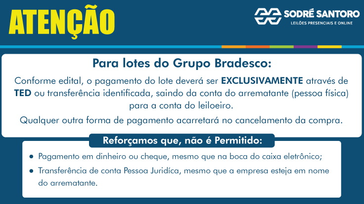 aviso sobre pagamento de lote BRADESCO